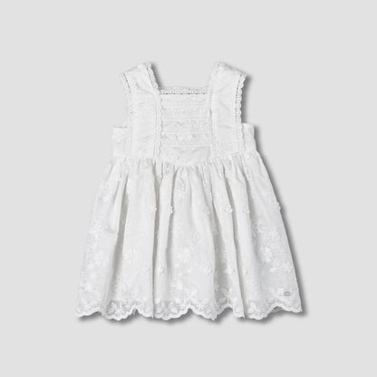 Giggles Square Neck Sleeveless A-line Dress with Lace Design
