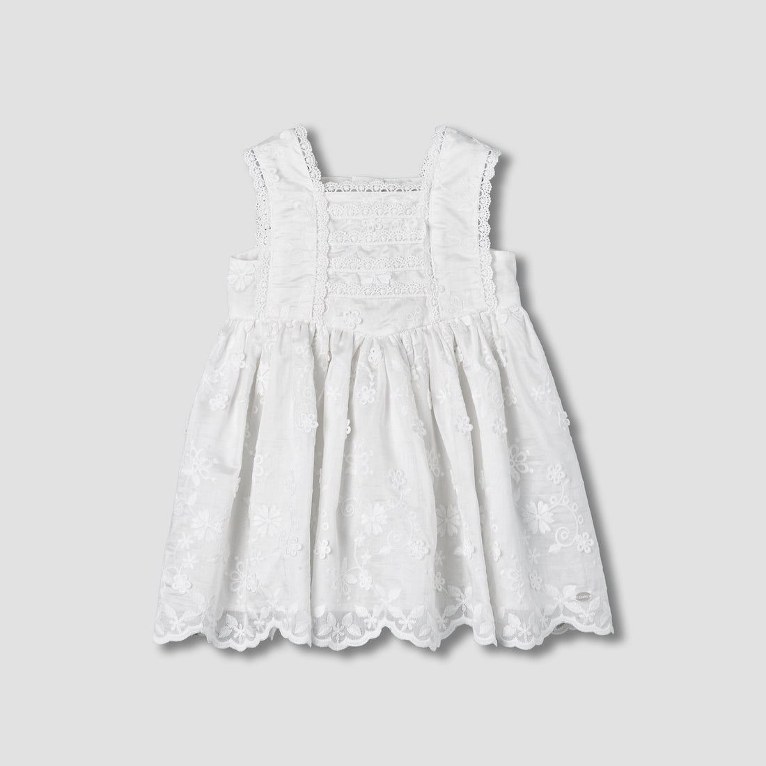 Giggles Square Neck Sleeveless A-line Dress with Lace Design