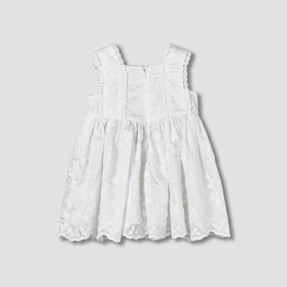 Giggles Square Neck Sleeveless A-line Dress with Lace Design