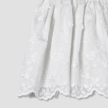 Giggles Square Neck Sleeveless A-line Dress with Lace Design