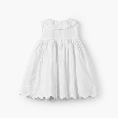 Giggles Collared Sleeveless Knee Length A-Line Dress with Embroidery