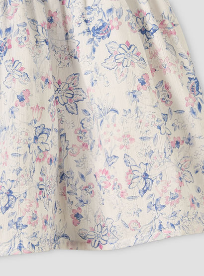 Giggles Round Neck Short Sleeves Knee-Length Dress with Floral Print-baby-girls-clothing-dressesandjumpsuits-image-5