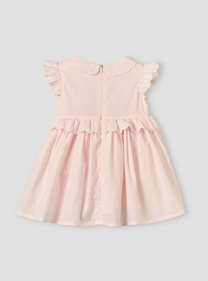 Giggles Peter Pan Collar Sleeveless Knee-Length Dress with Floral Embroidery-baby-girls-clothing-dressesandjumpsuits-image-2