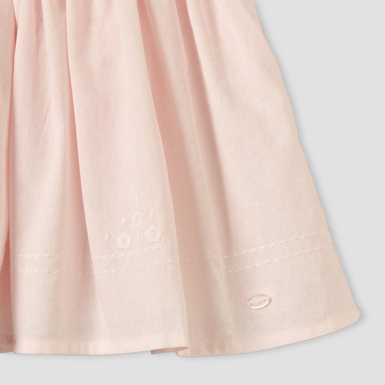 Giggles Peter Pan Collar Sleeveless Knee-Length Dress with Floral Embroidery