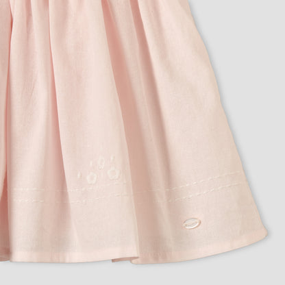 Giggles Peter Pan Collar Sleeveless Knee-Length Dress with Floral Embroidery