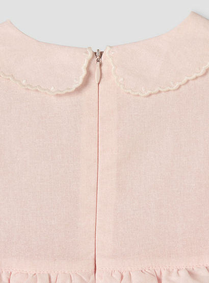 Giggles Peter Pan Collar Sleeveless Knee-Length Dress with Floral Embroidery-baby-girls-clothing-dressesandjumpsuits-image-5