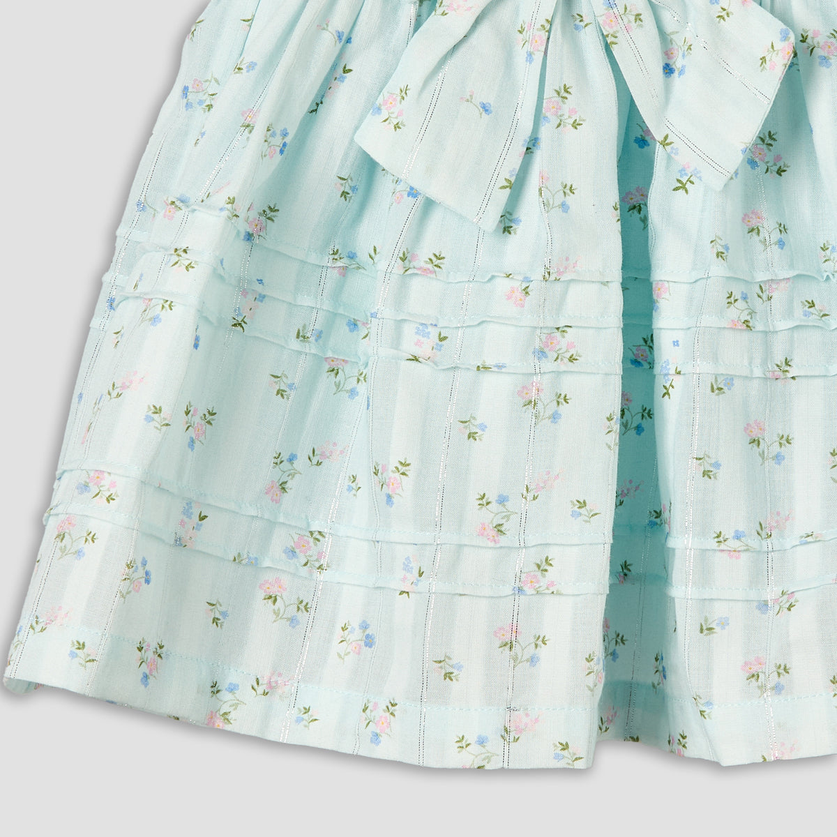 Giggles Round Neck Short Sleeve Knee-Length Dress with Floral Print