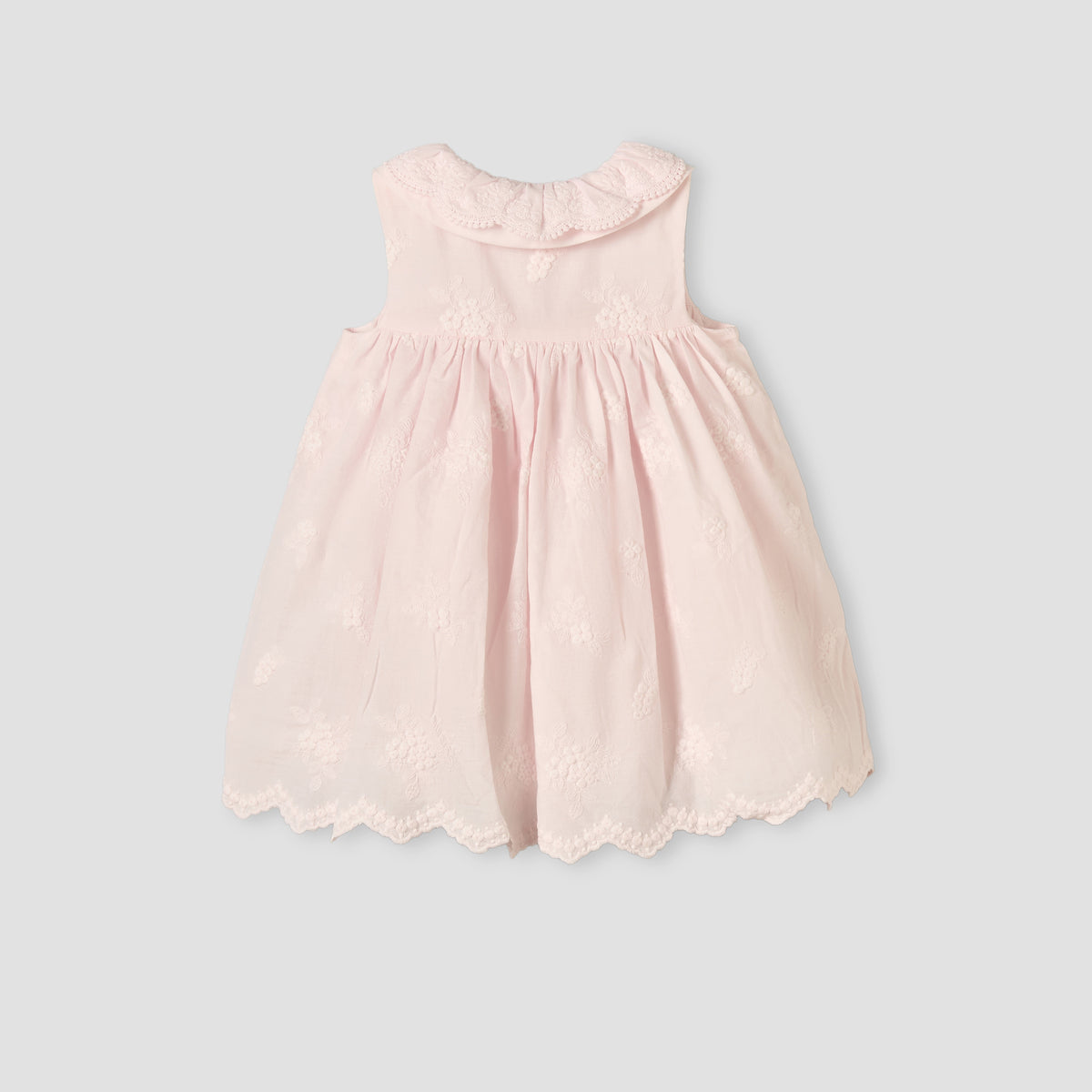 Giggles Collared Sleeveless Knee-Length A-line Dress with Embroidery