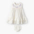 Giggles Round Neck Sleeveless Knee Length A-Line Dress with Bloomers - White / 12-18 mths