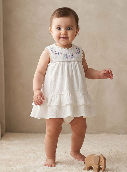 Giggles Round Neck Sleeveless Knee Length A-Line Dress with Bloomers-baby-girls-clothing-dressesandjumpsuits-image-1