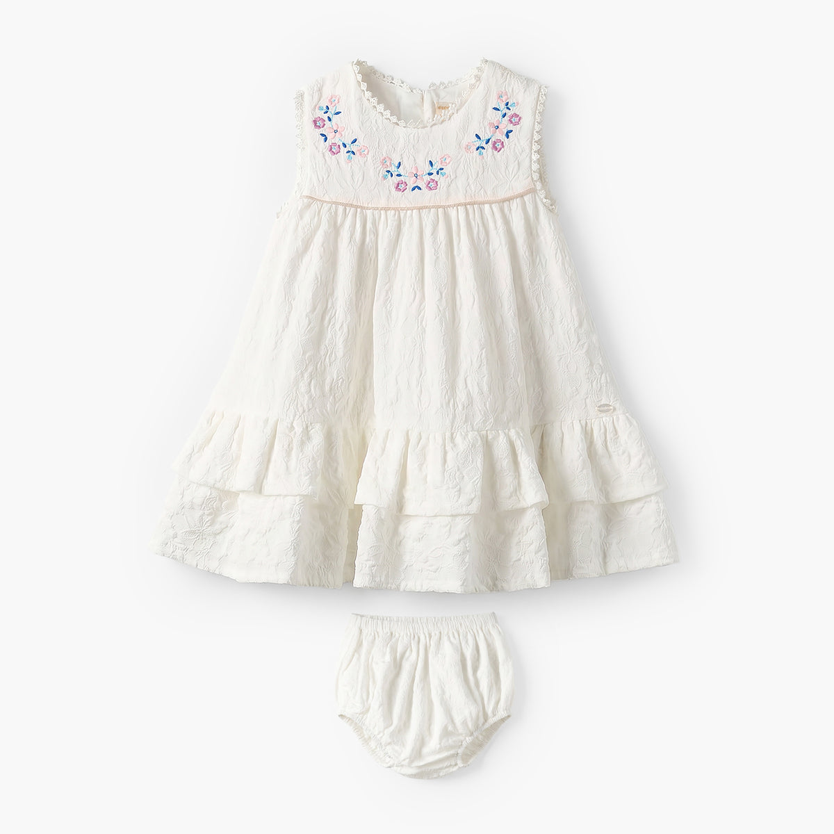 Giggles Round Neck Sleeveless Knee Length A-Line Dress with Bloomers