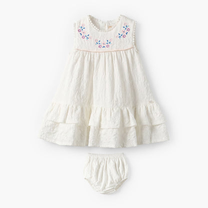 Giggles Round Neck Sleeveless Knee Length A-Line Dress with Bloomers