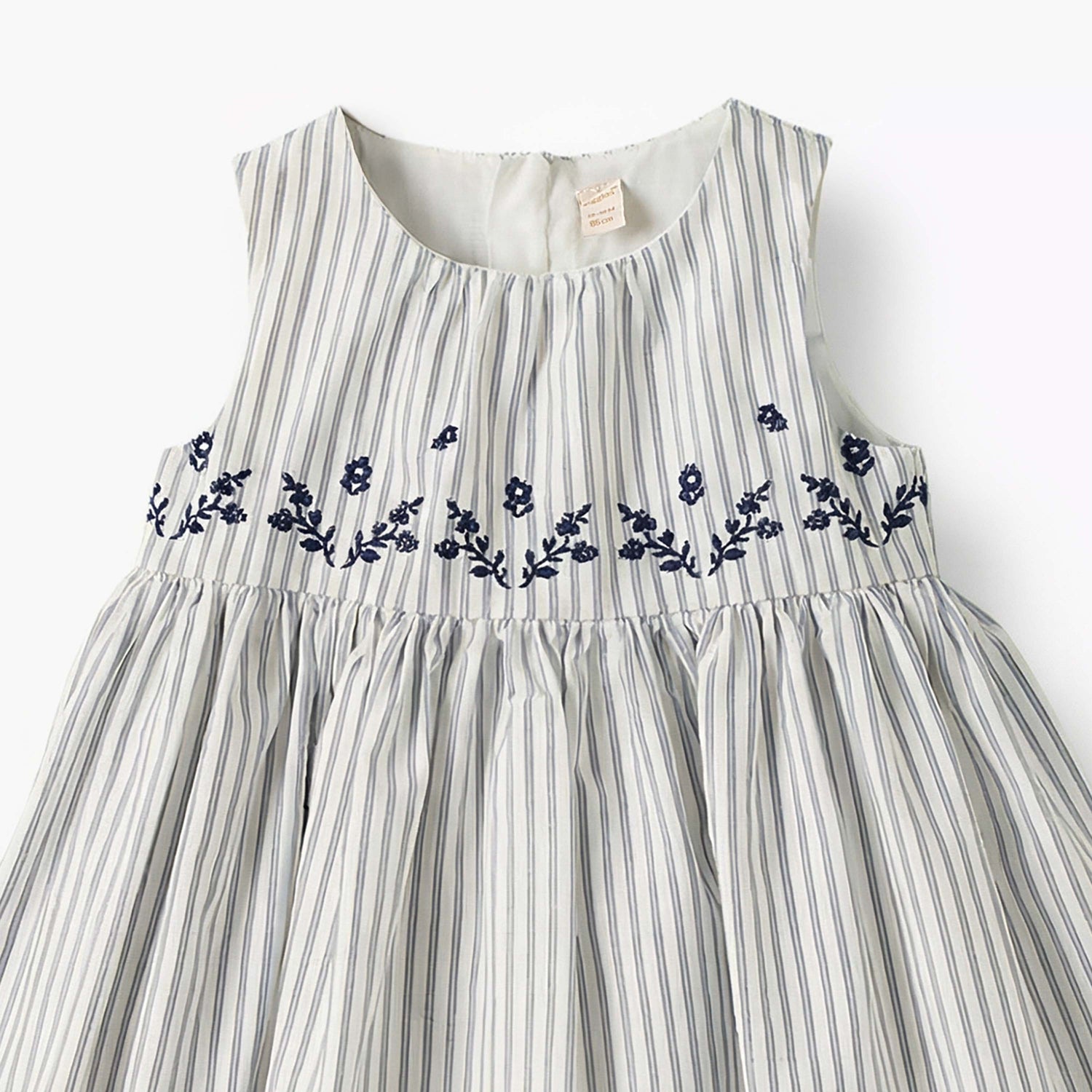 Giggles Round Neck Sleeveless Dress with Embroidery