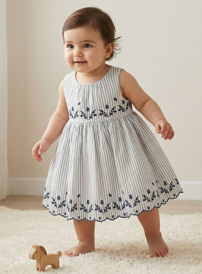 Giggles Round Neck Sleeveless Dress with Embroidery-baby-girls-clothing-dressesandjumpsuits-image-1