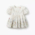 Giggles Round Neck Short Sleeves A-line Dress with Floral Print