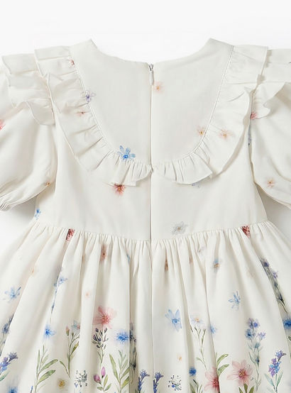 Giggles Round Neck Short Sleeves A-line Dress with Floral Print-baby-girls-clothing-dressesandjumpsuits-image-5