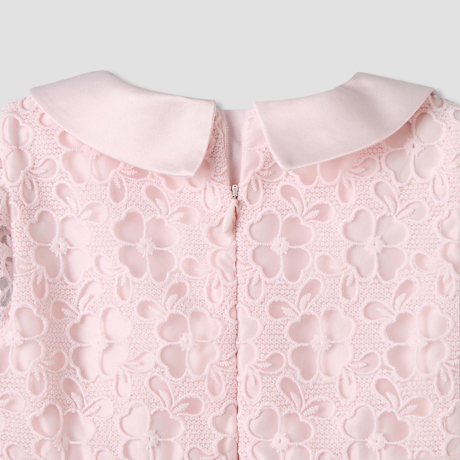 Giggles Peter Pan Collar Short Sleeves A-line Dress with Lace and Bow Design