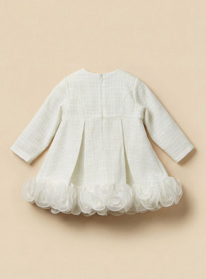 Giggles Round Neck Long Sleeves Dress with Ruffle Detail-baby-girls-clothing-dressesandjumpsuits-image-3