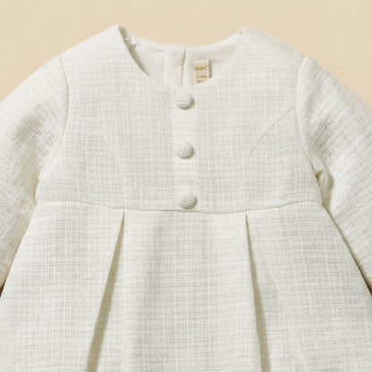 Giggles Round Neck Long Sleeves Dress with Ruffle Detail