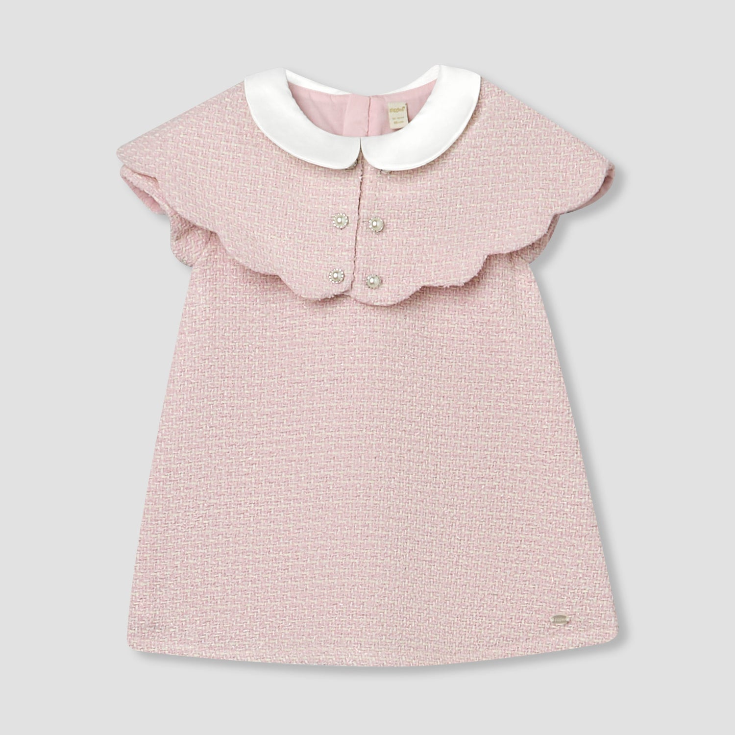 Giggles Peter Pan Collar Short Sleeves A-line Dress with Tights