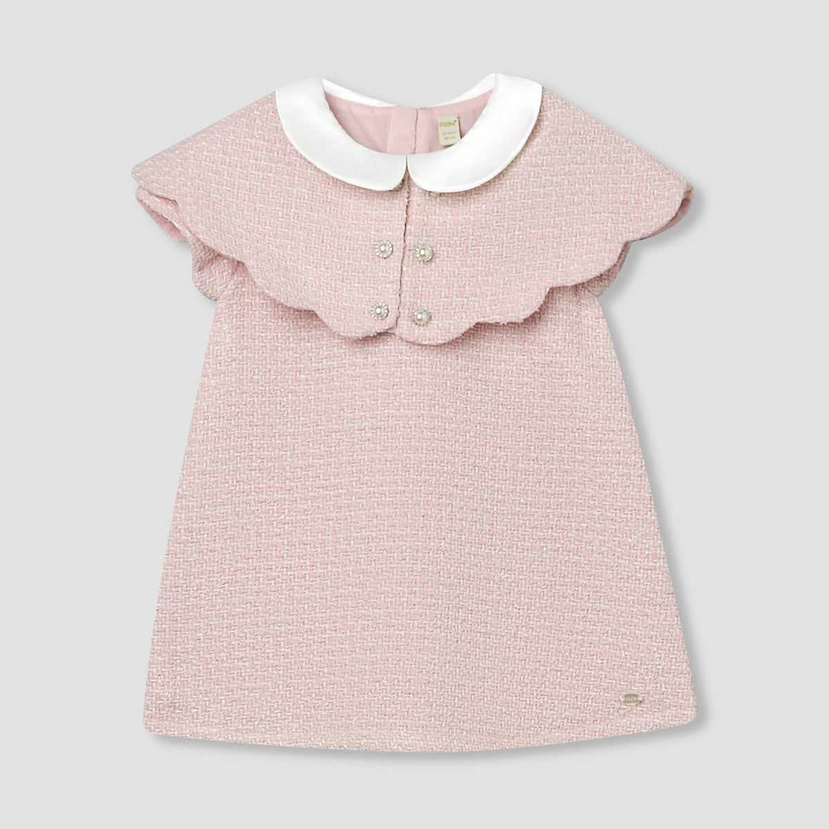 Giggles Peter Pan Collar Short Sleeves A-line Dress with Tights