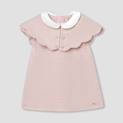 Giggles Peter Pan Collar Short Sleeves A-line Dress with Tights