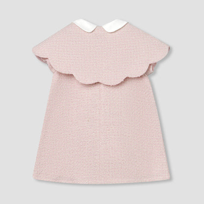 Giggles Peter Pan Collar Short Sleeves A-line Dress with Tights