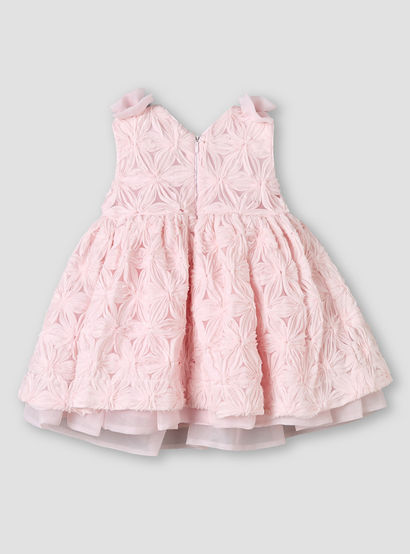 Giggles V-neck Sleeveless A-line Dress with Lace and Bow Design-baby-girls-clothing-dressesandjumpsuits-image-3