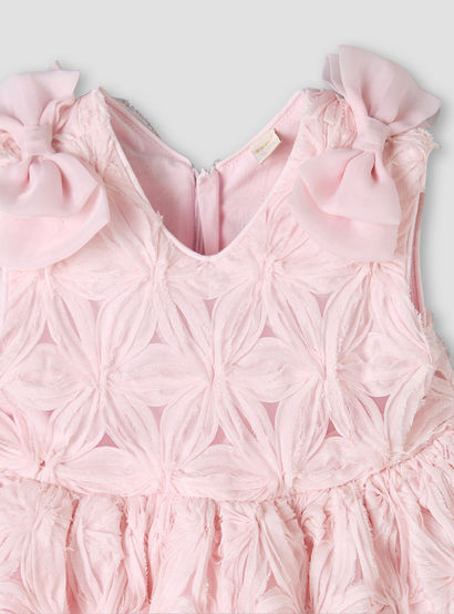 Giggles V-neck Sleeveless A-line Dress with Lace and Bow Design-baby-girls-clothing-dressesandjumpsuits-image-4