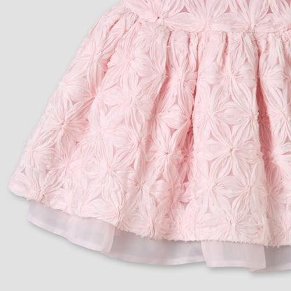 Giggles V-neck Sleeveless A-line Dress with Lace and Bow Design