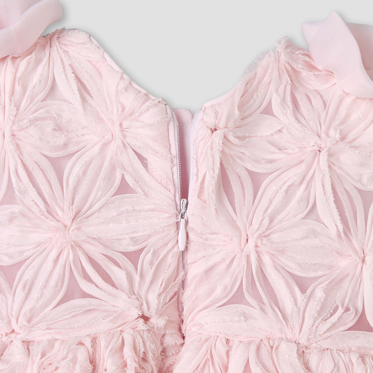 Giggles V-neck Sleeveless A-line Dress with Lace and Bow Design