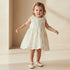 Giggles Round Neck Sleeveless Skater Dress with Floral Embroidery - Cream / 12-18 mths