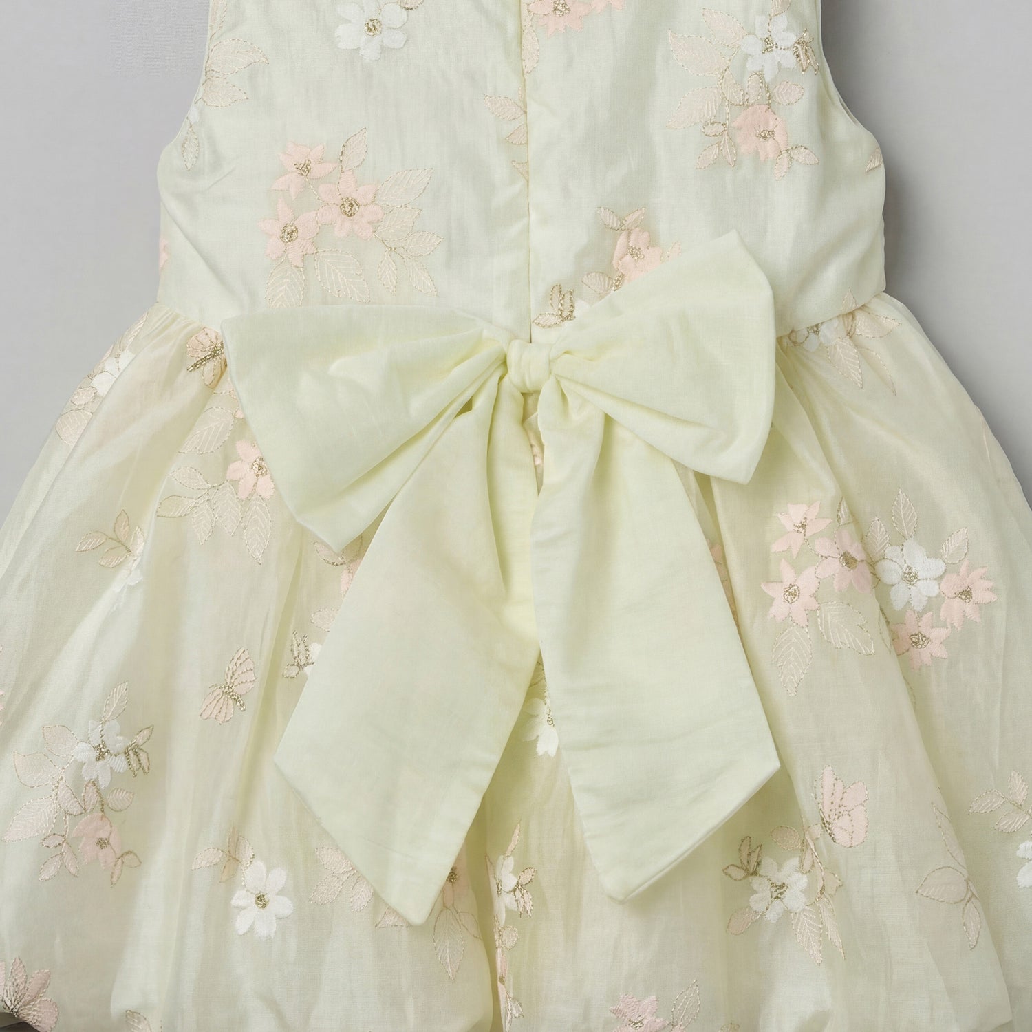 Giggles Round Neck Sleeveless Skater Dress with Floral Embroidery