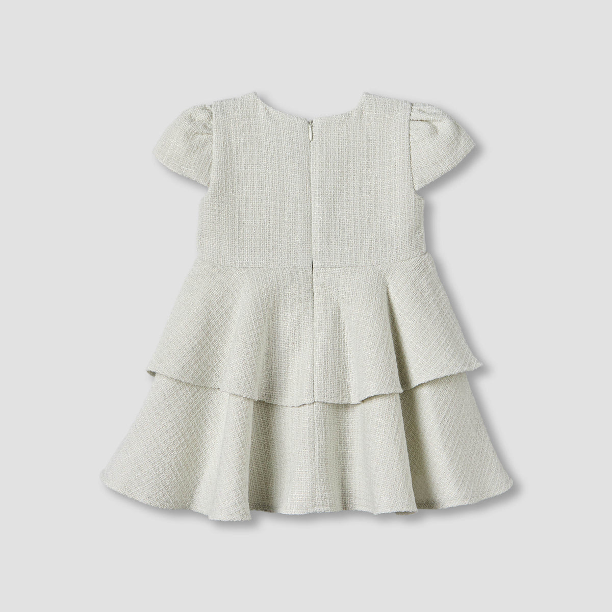 Giggles Round Neck Short Sleeves Empire Dress with Belt Detail