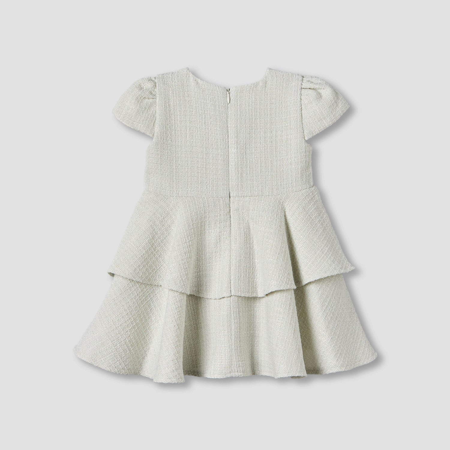 Giggles Round Neck Short Sleeves Empire Dress with Belt Detail
