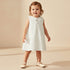 Giggles Collared Sleeveless Dress with Lace and Bow Design - White / 12-18 mths