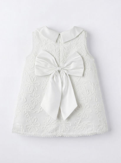 Giggles Collared Sleeveless Dress with Lace and Bow Design-baby-girls-clothing-dressesandjumpsuits-image-3