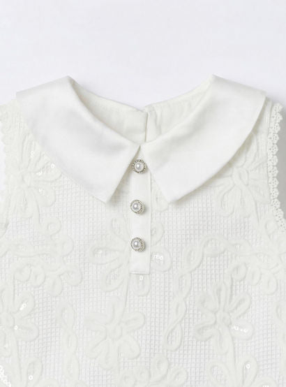 Giggles Collared Sleeveless Dress with Lace and Bow Design-baby-girls-clothing-dressesandjumpsuits-image-4