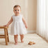 Giggles Square Neck Sleeveless A-line Dress with Floral Embroidery - White / 24-36 mths