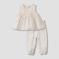 Giggles Round Neck Sleeveless Top and Pants Set with Elasticated Waistband-undefined-image-1