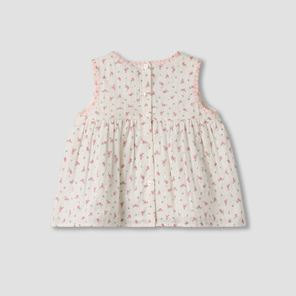 Giggles Round Neck Sleeveless Top and Pants Set with Elasticated Waistband