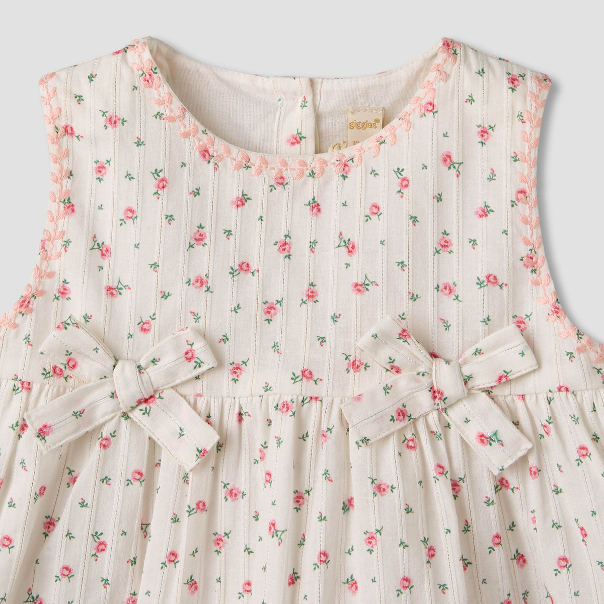 Giggles Round Neck Sleeveless Top and Pants Set with Elasticated Waistband