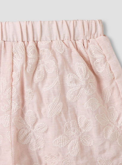 Giggles Round Neck Sleeveless Peplum Top and Shorts Set with Floral Embroidery-baby-girls-clothing-setsandcoords-image-11