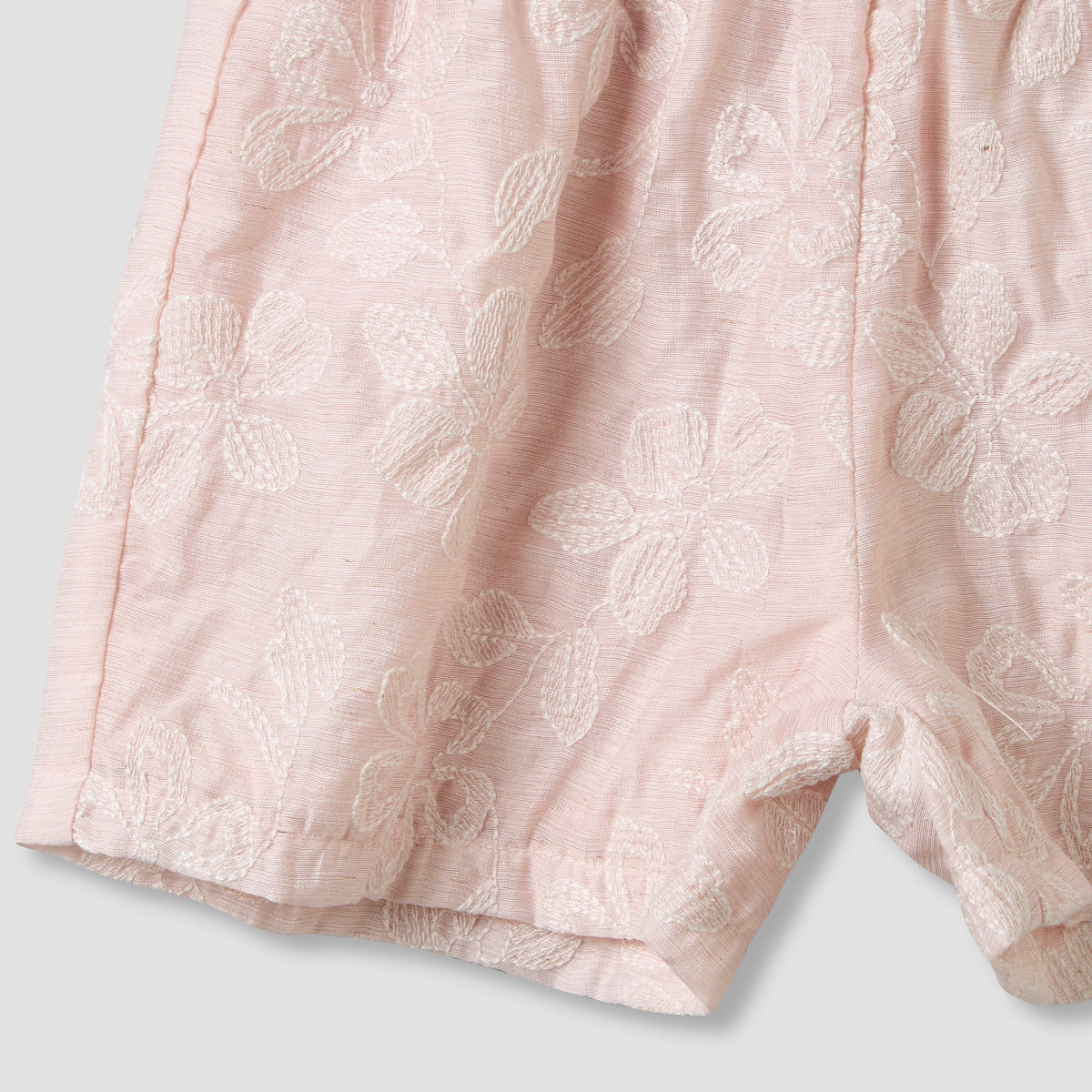 Giggles Round Neck Sleeveless Peplum Top and Shorts Set with Floral Embroidery