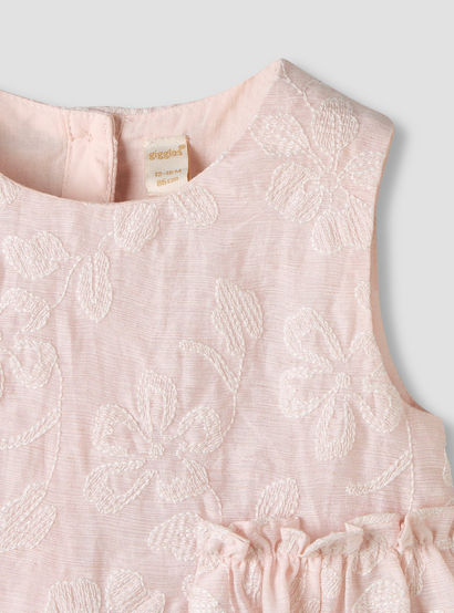 Giggles Round Neck Sleeveless Peplum Top and Shorts Set with Floral Embroidery-baby-girls-clothing-setsandcoords-image-8