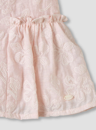 Giggles Round Neck Sleeveless Peplum Top and Shorts Set with Floral Embroidery-baby-girls-clothing-setsandcoords-image-9