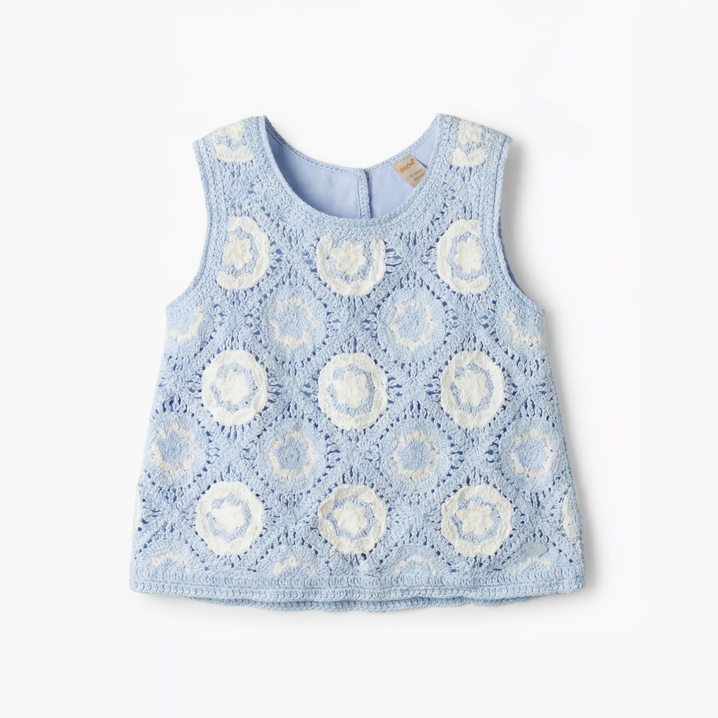 Giggles Round Neck Sleeveless Crochet Top and Shorts Set with Hairband