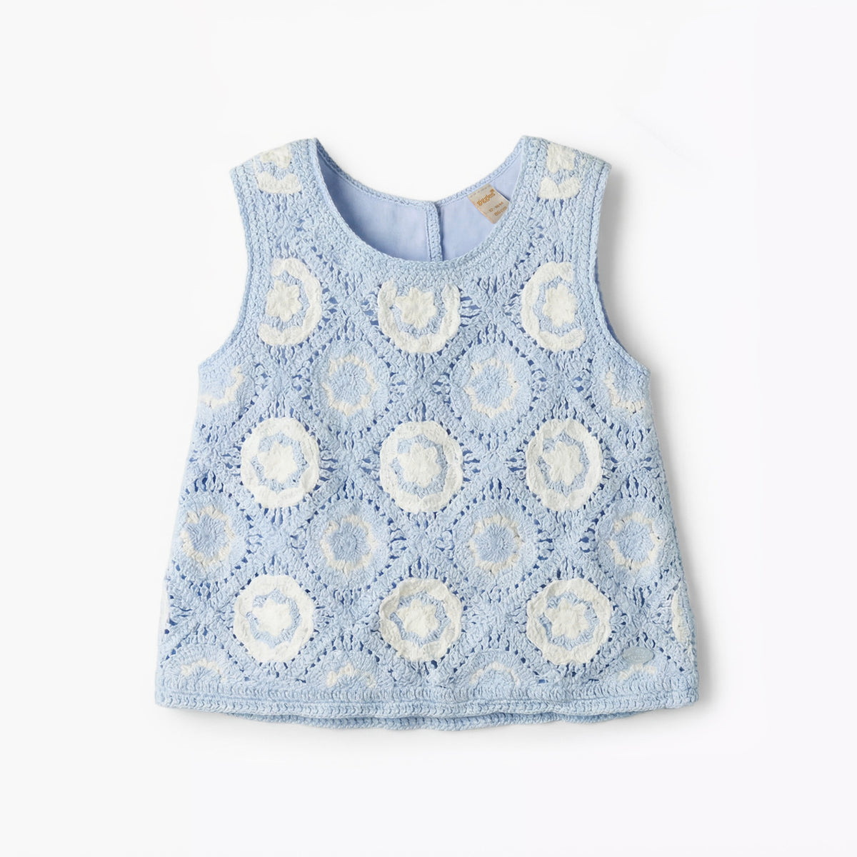 Giggles Round Neck Sleeveless Crochet Top and Shorts Set with Hairband