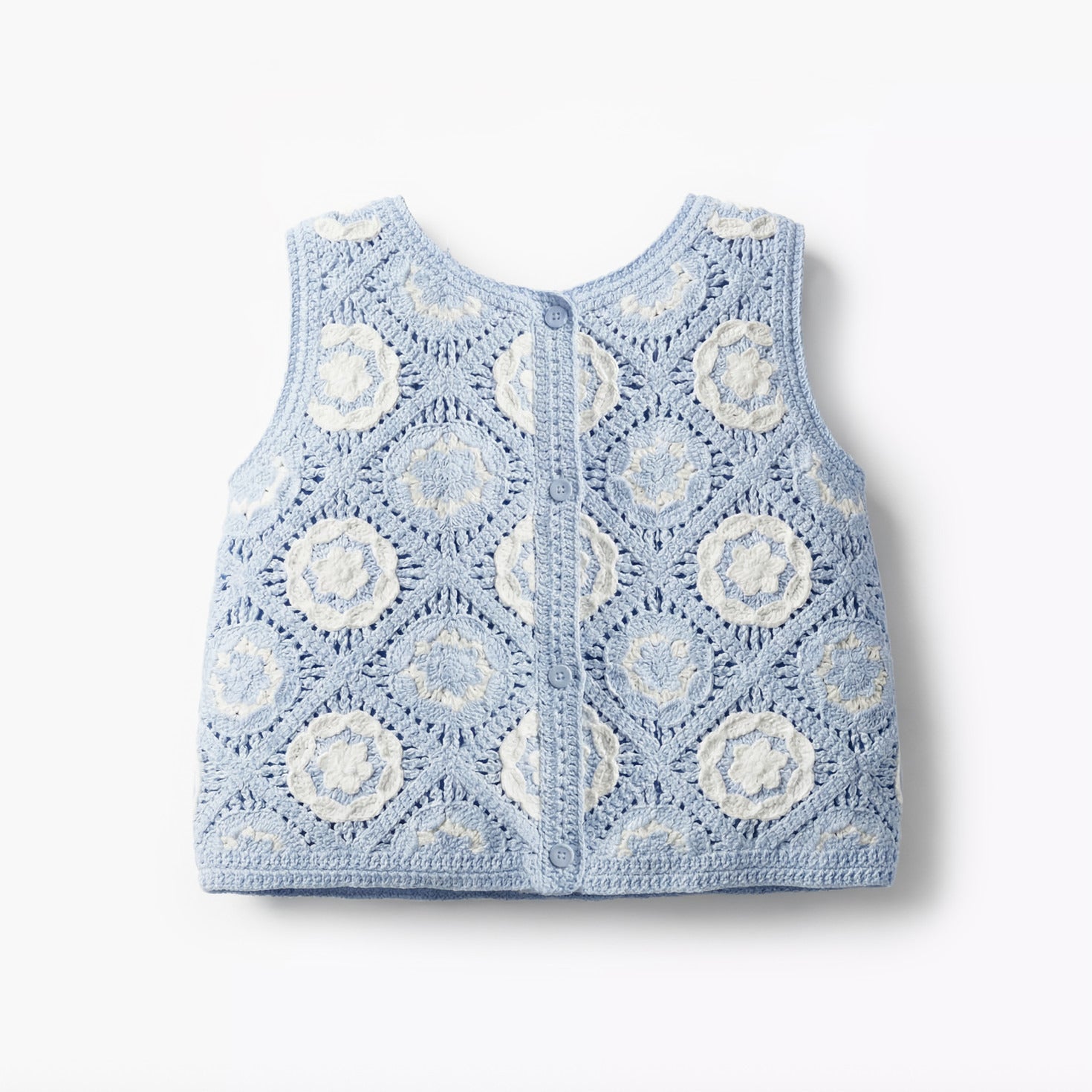 Giggles Round Neck Sleeveless Crochet Top and Shorts Set with Hairband