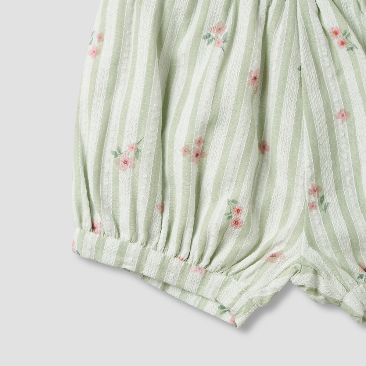 Giggles Square Neck Straps Sleeve Top and Shorts Set with Floral Print